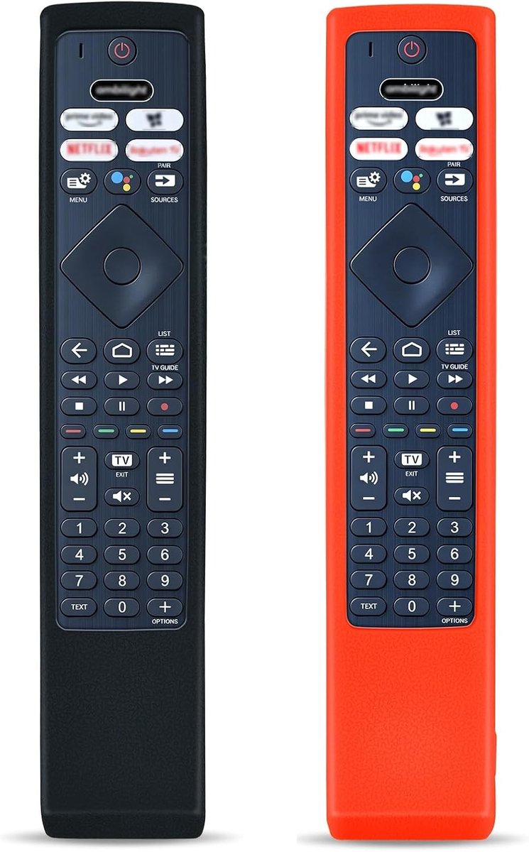Siliconen beschermhoes afstandsbediening - 2 stuks - zwart en rood - bescherming tegen slijtage en vuil - ShopVlot