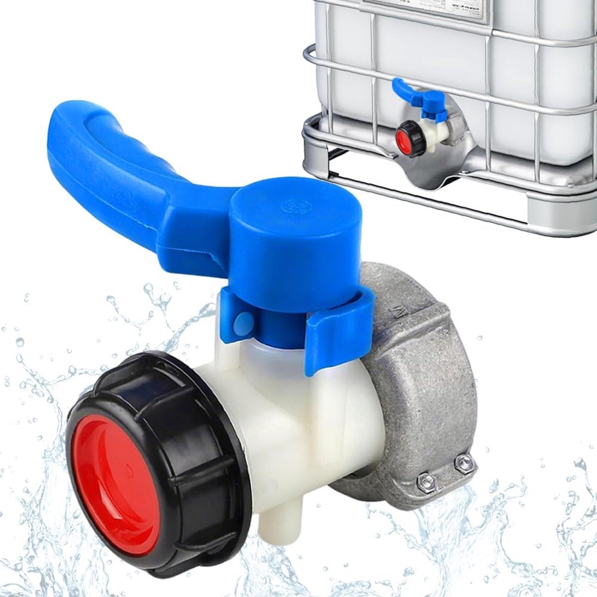 IBC container kraan DN50 - hoge kwaliteit - 75 mm aansluiting - ideaal voor wateropslag - ShopVlot