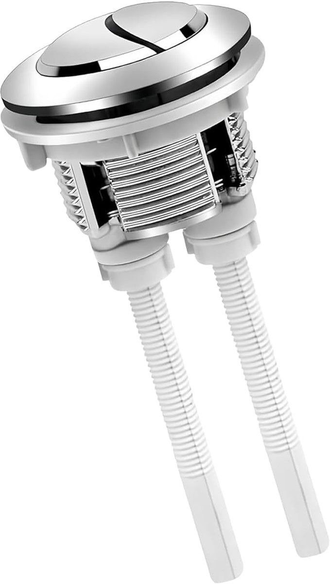 Reserveknop toilet dubbele bediening - universele maat 3,7-4,4 cm - robuust design zilver - eenvoudig te installeren - ShopVlot