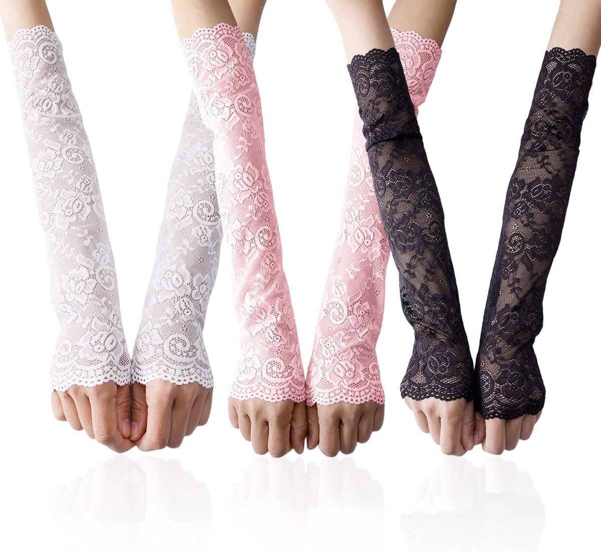 Lace mouwen 3 paar - zonbescherming - modieuze accessoires - stijlvol en elegant - ShopVlot