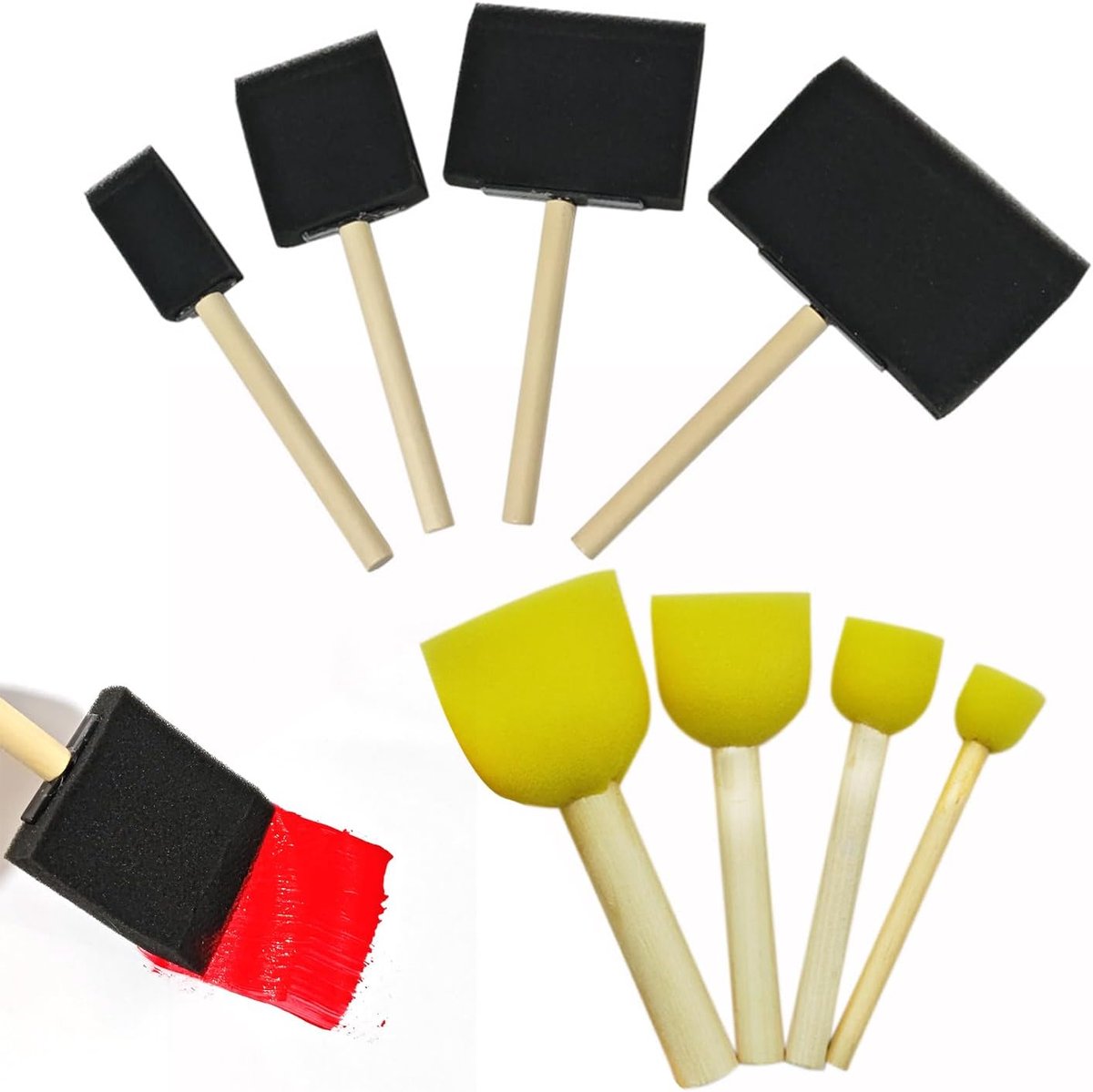 Spons Afdichtingen 8 Stuks - Geel/Zwart - Decoratieve Coatings - Perfect voor Creatieve Projecten - ShopVlot