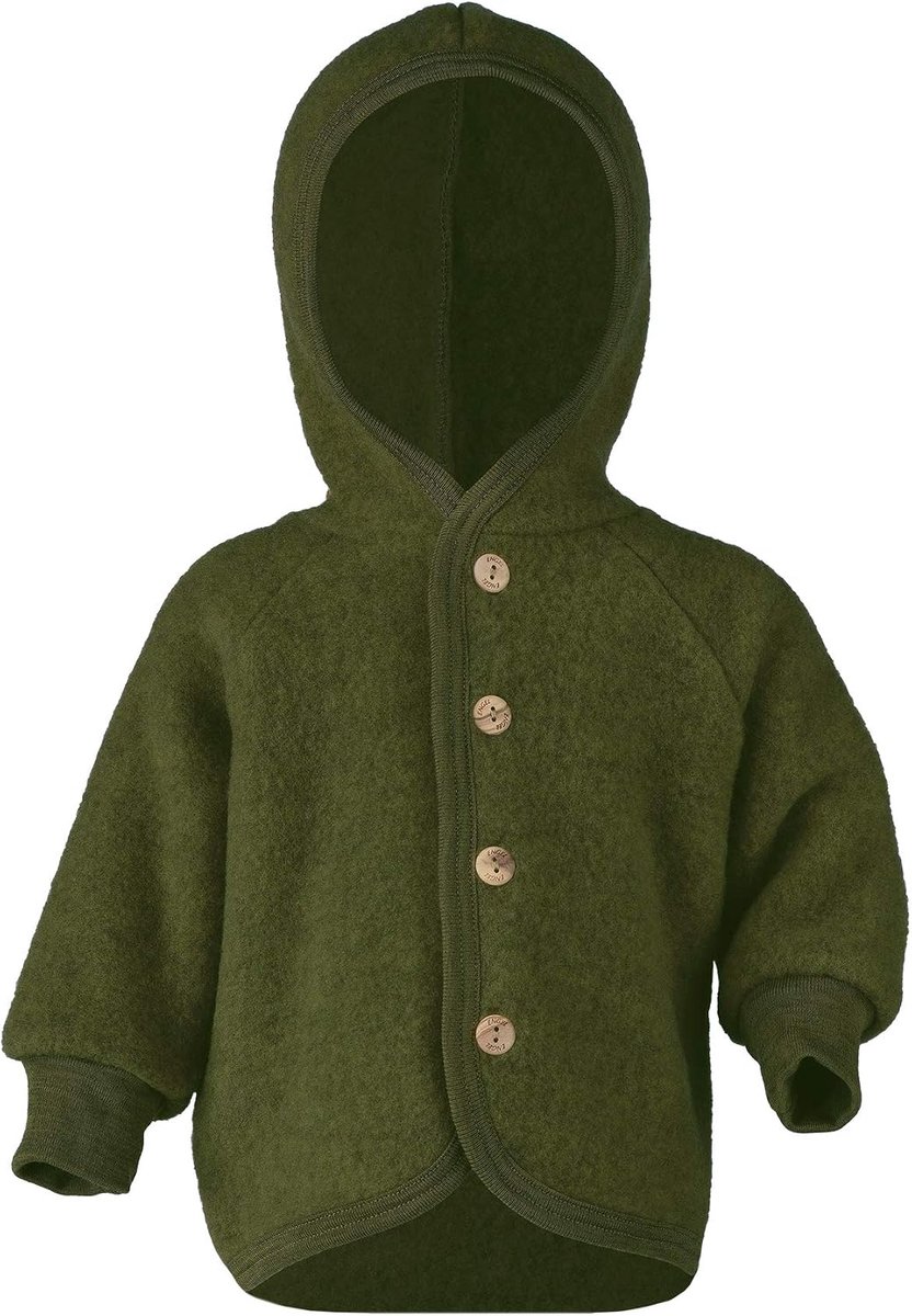 Babyjack met capuchon 62/68 cm - wolvilt - riet melange - ideale warmte voor uw kleintje - ShopVlot