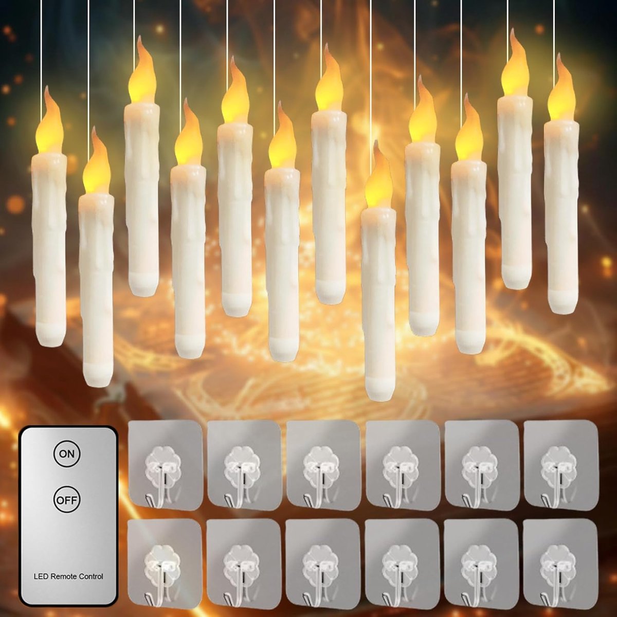 LED kaarsen set van 12 - flameless met afstandsbediening - 17 cm hoog - perfect voor sfeervolle decoratie - ShopVlot