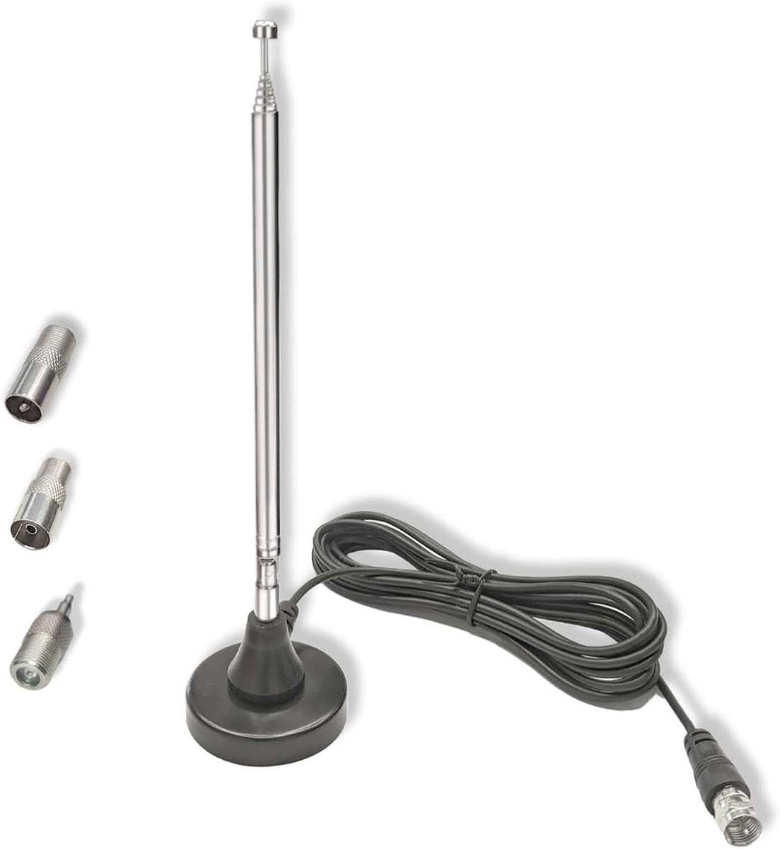 DAB FM-radioantenne 2 stuks - telescopische antenne - magnetische voet - flexibele ontvangst - ShopVlot
