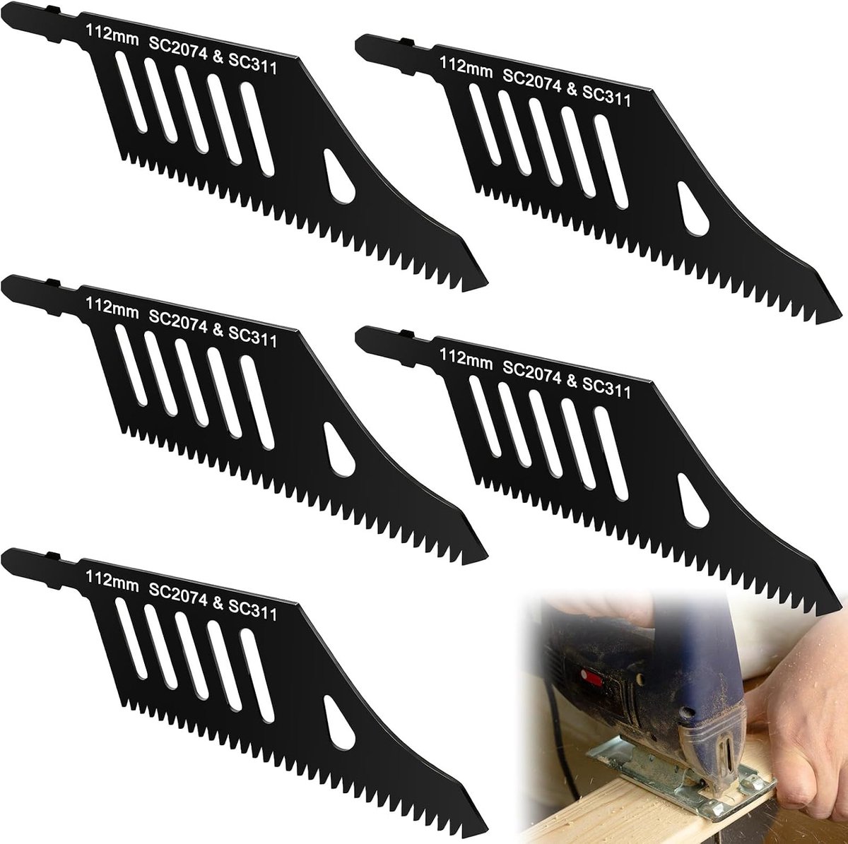 Decoupeerzaagbladen 5 Stuks - Houtzaagblad - T-Sleuf - Perfect voor nauwkeurig houtbewerking - ShopVlot
