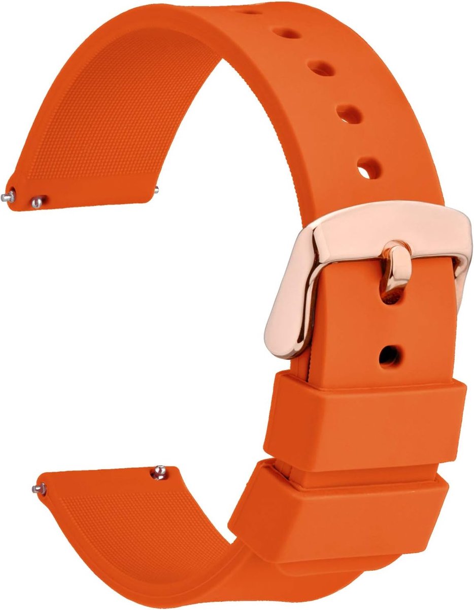 Horlogeband 14mm - Silicone met roségouden sluiting - Snelle sluiting - Stijlvolle vervangband - ShopVlot