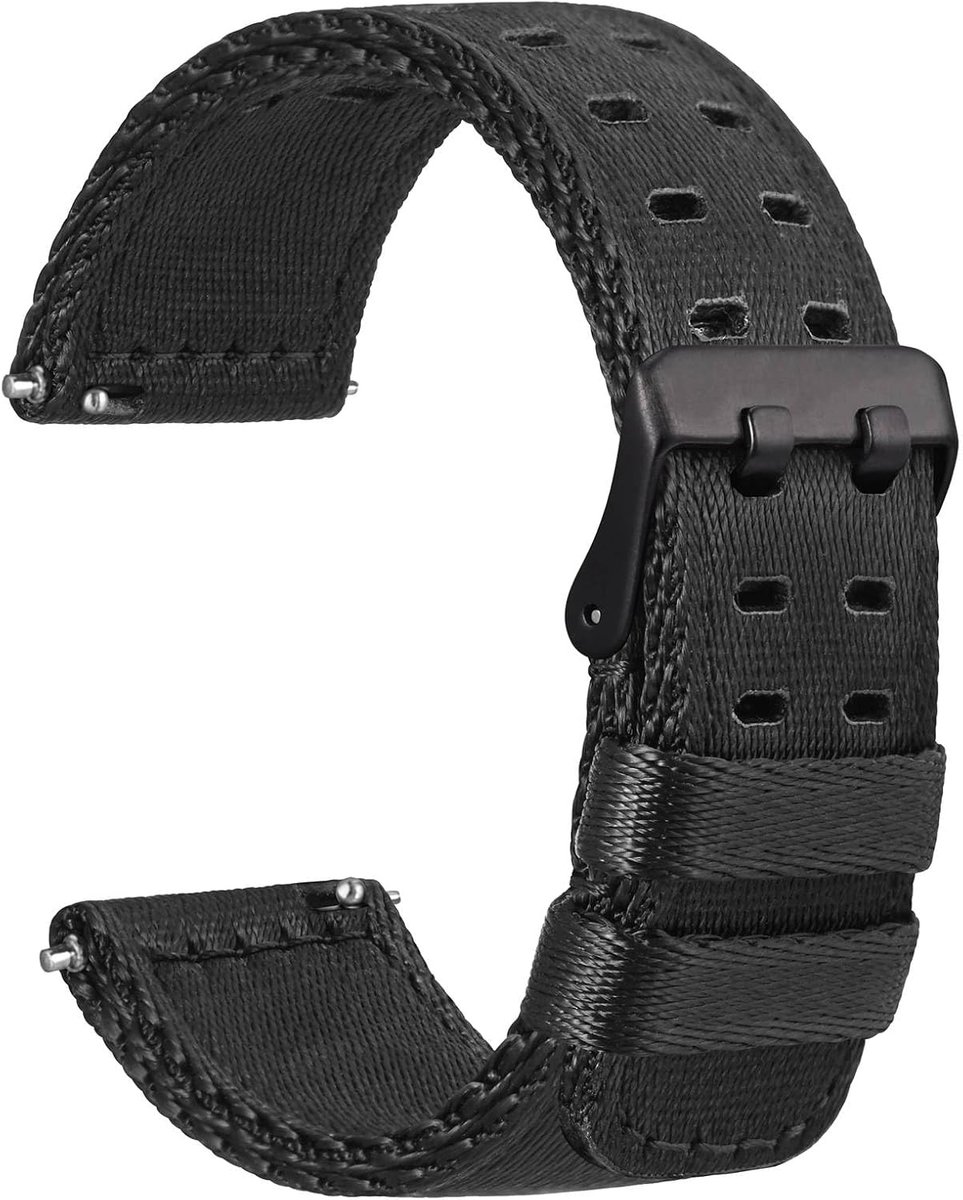 Horloge band nylon 18mm 20mm 22mm - dubbele gaatjes - snelwisselband - comfortabel en stijlvol - ShopVlot