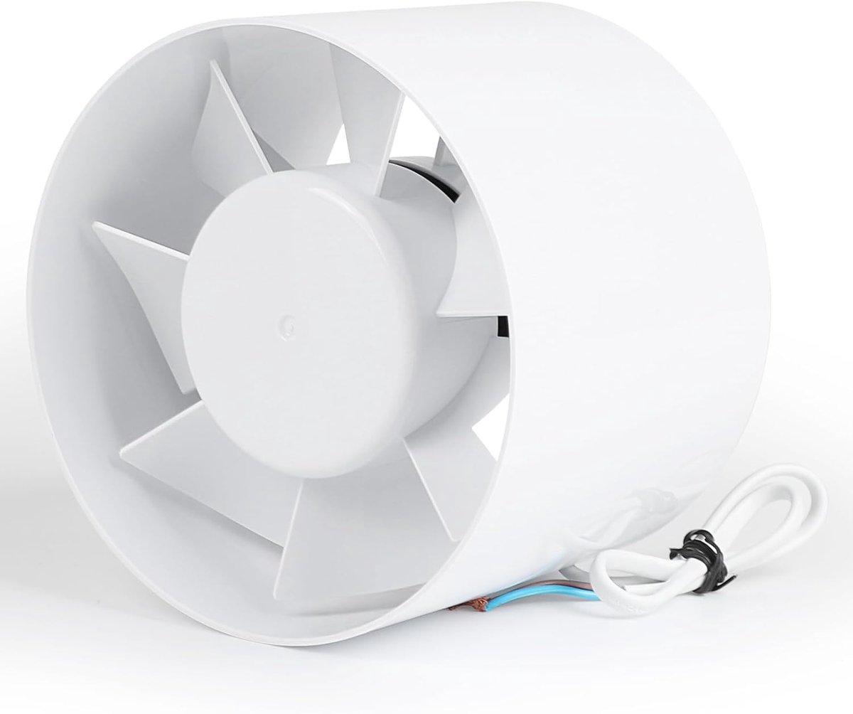Buisventilator 150 mm - stille afvoerventilator - 34 dB - ideaal voor badkamers - ShopVlot