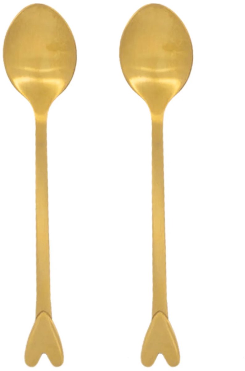 Set van 2 lepels hartje Goud Zusss