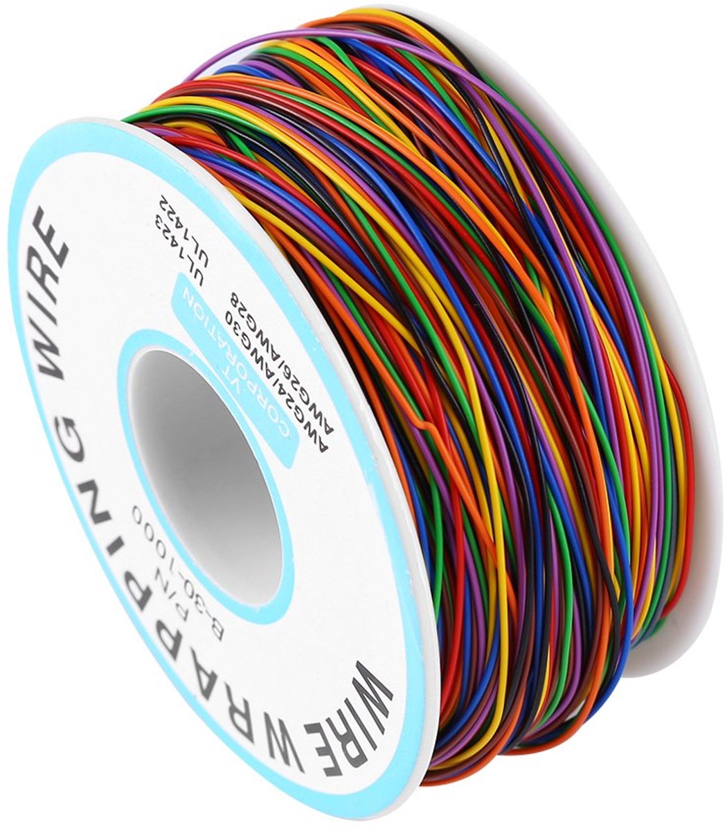8-kern kabel 280M - gekleurde isolatie - flexibele tinned koper - ideaal voor elektronisch testen - ShopVlot