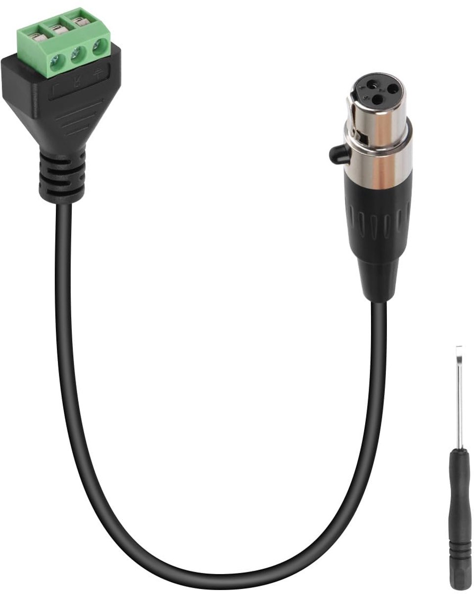 Mini-XLR to Screw Terminal Block Cable, Mini XLR 3 Pin Female to 3 Pole Solder Free Clamp Adapter for Microphone - ShopVlot