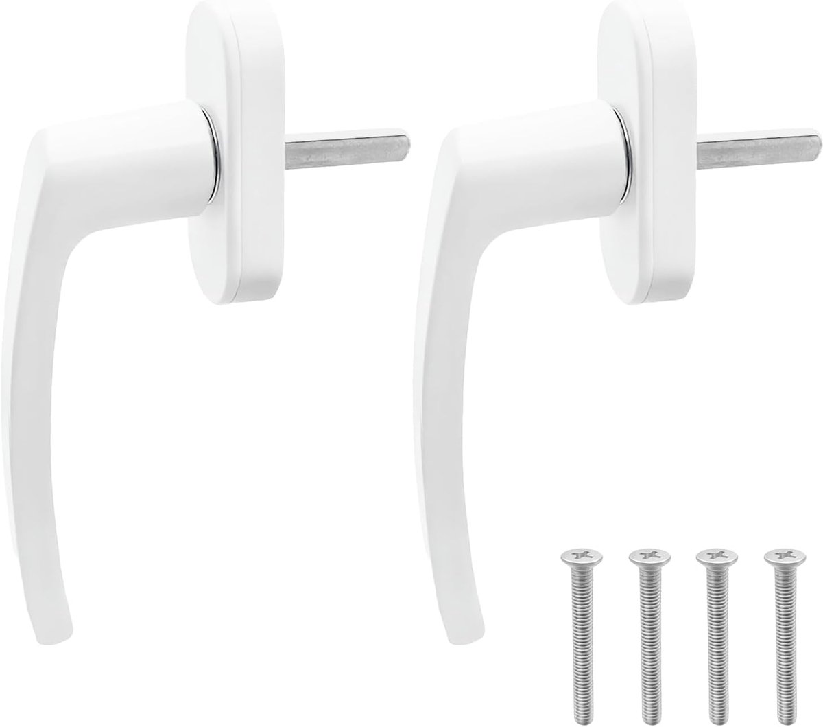 2 Pcs Aluminium Window Handle - Keyless Window Handle, Balcony Handle, Safety Handle, Patio Door Handle, Mounting - ShopVlot