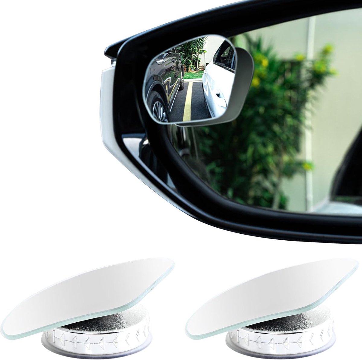 2 stuks dode hoekspiegel auto, dode hoekspiegel, afneembaar, 360° draaibare groothoek, instelbaar, waterdicht - ShopVlot
