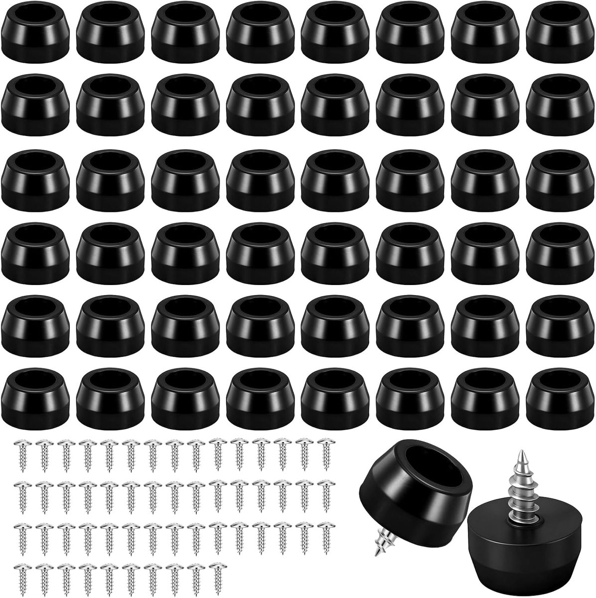 50 stuks Rubberen Voetjes Schroefbaar Antislip Rubberen Bufferset Met Ingebouwde Roestvrijstalen Sluitring En - ShopVlot