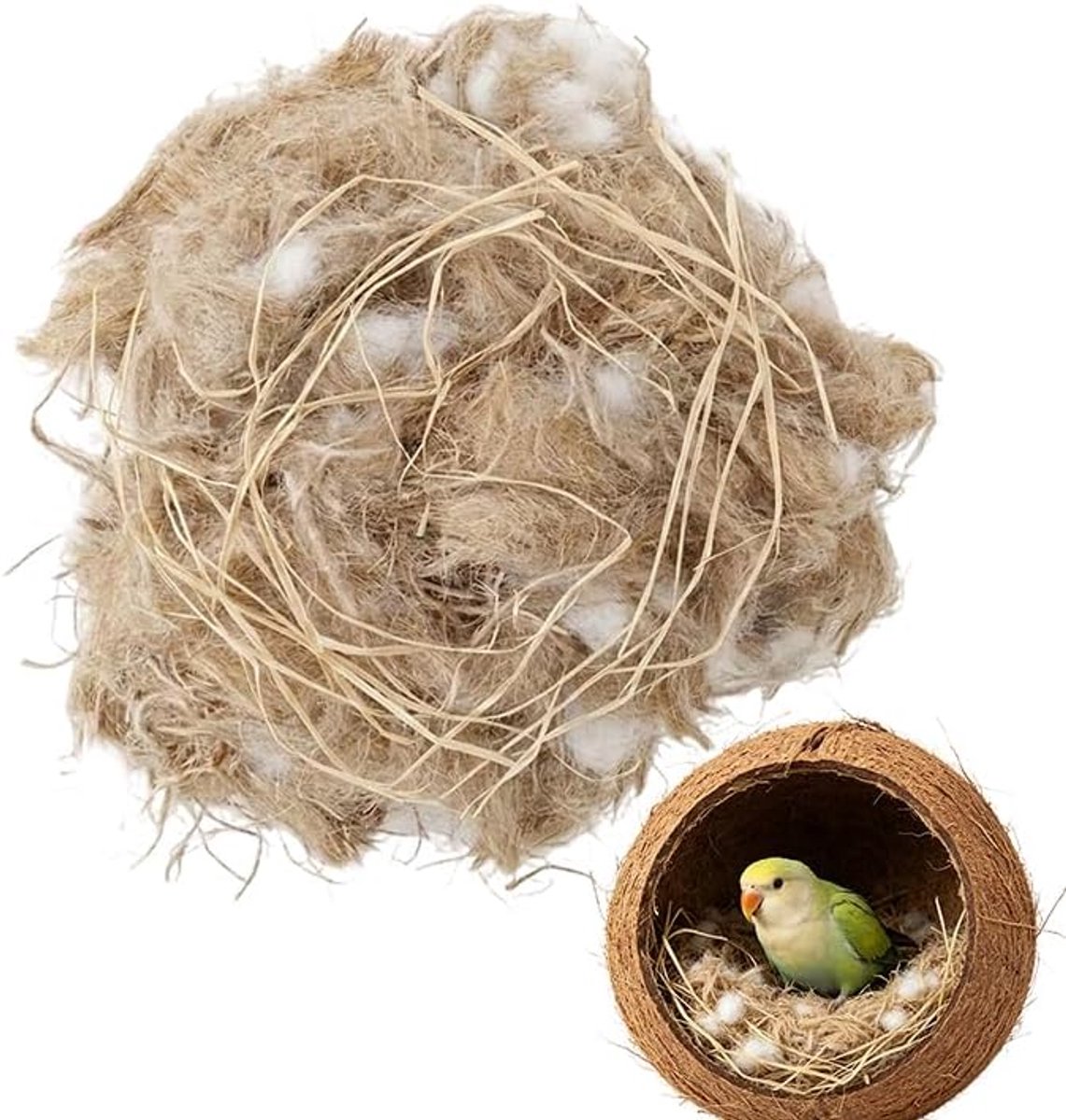 30 g natuurlijk nestmateriaal voor wilde vogels, zachter dan alpacawol voor vogels, optimaal nestmateriaal voor - ShopVlot