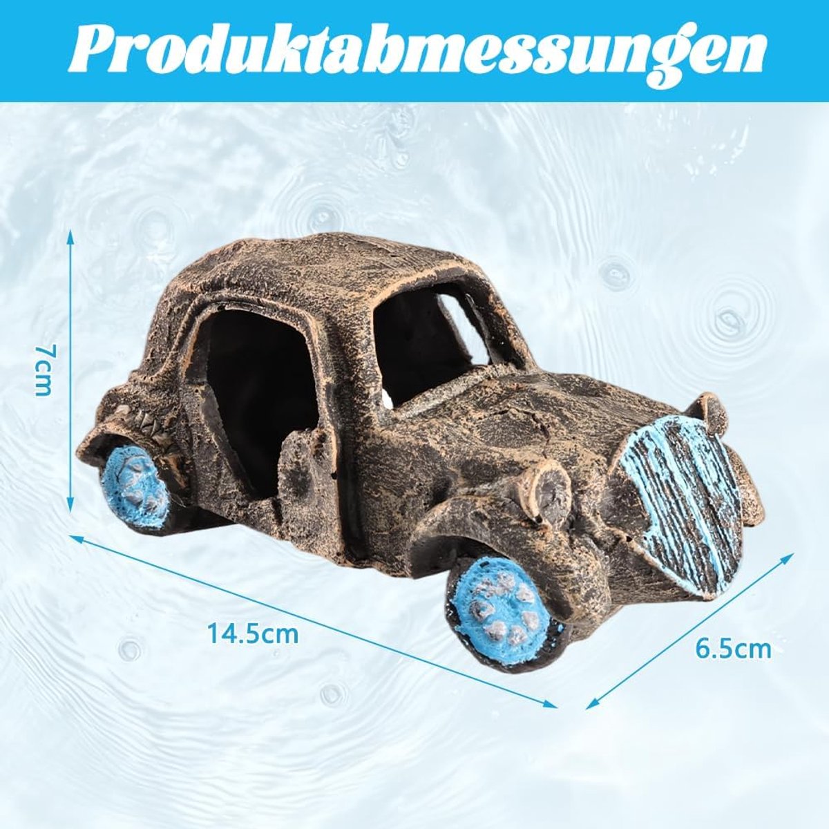 Aquariumdecoratie autowrak, hars ornamenten realistische bus, hars ornamenten simulatie auto bus wrak, landschap voor - ShopVlot