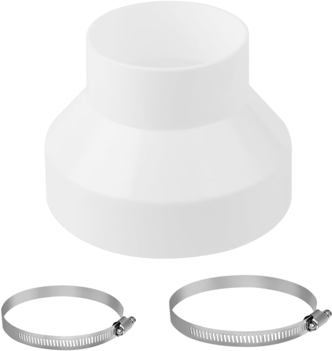 Drain Hose Adapter 150mm to 100mm, Reducer Connector with 2 Stainless Steel Hose Clamps, ABS Universal Reducer for - ShopVlot