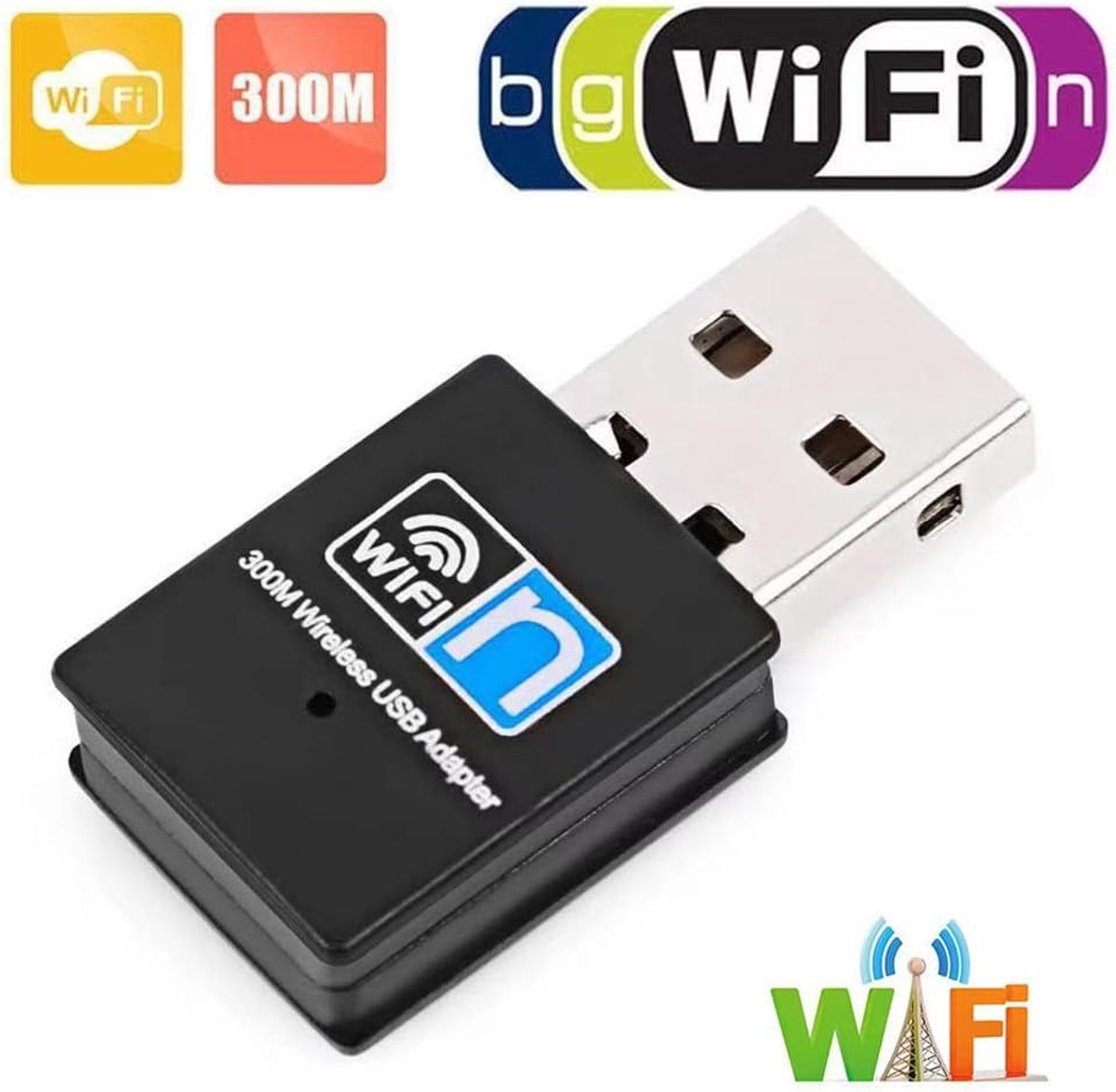 Ziyan Wifi Adapter, USB WLAN Stick Adapter 300Mbit/s WLAN USB Adapter Wireless LAN WiFi Dongle Stick Network Adapter - ShopVlot