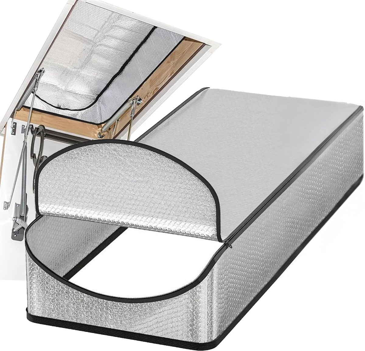 KXVXXV Insulation Attic Staircase Roof Hatch Cover With Zipper 138 X 63.5 X 28 Cm Fireproof Attic Staircase Tent - ShopVlot