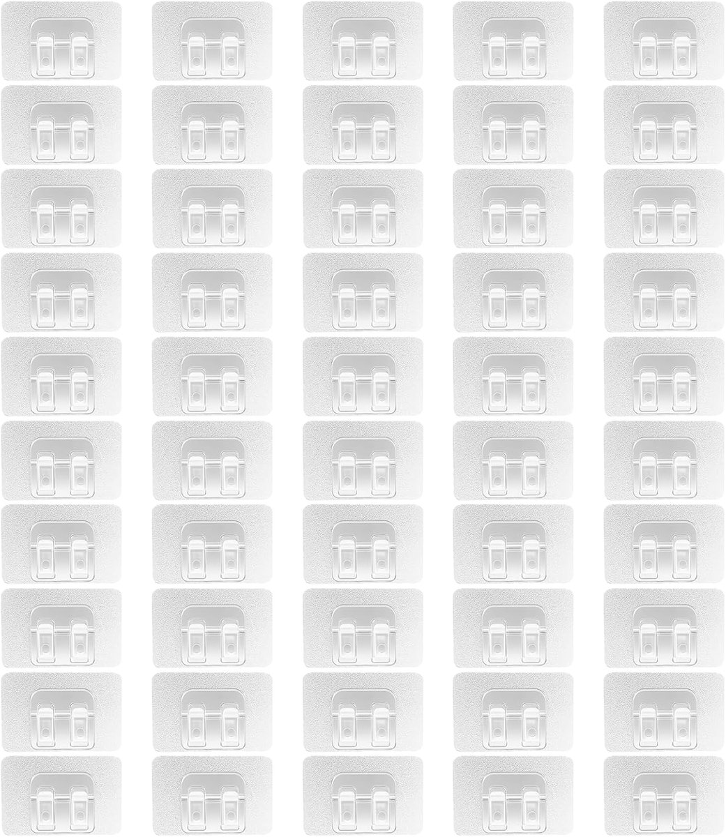 KXVXXV YICH 50 Pcs Hooks for Fairy Lights Adhesive Hooks Light Chain Fixing Clips Cable Holder Self Adhesive Cable - ShopVlot