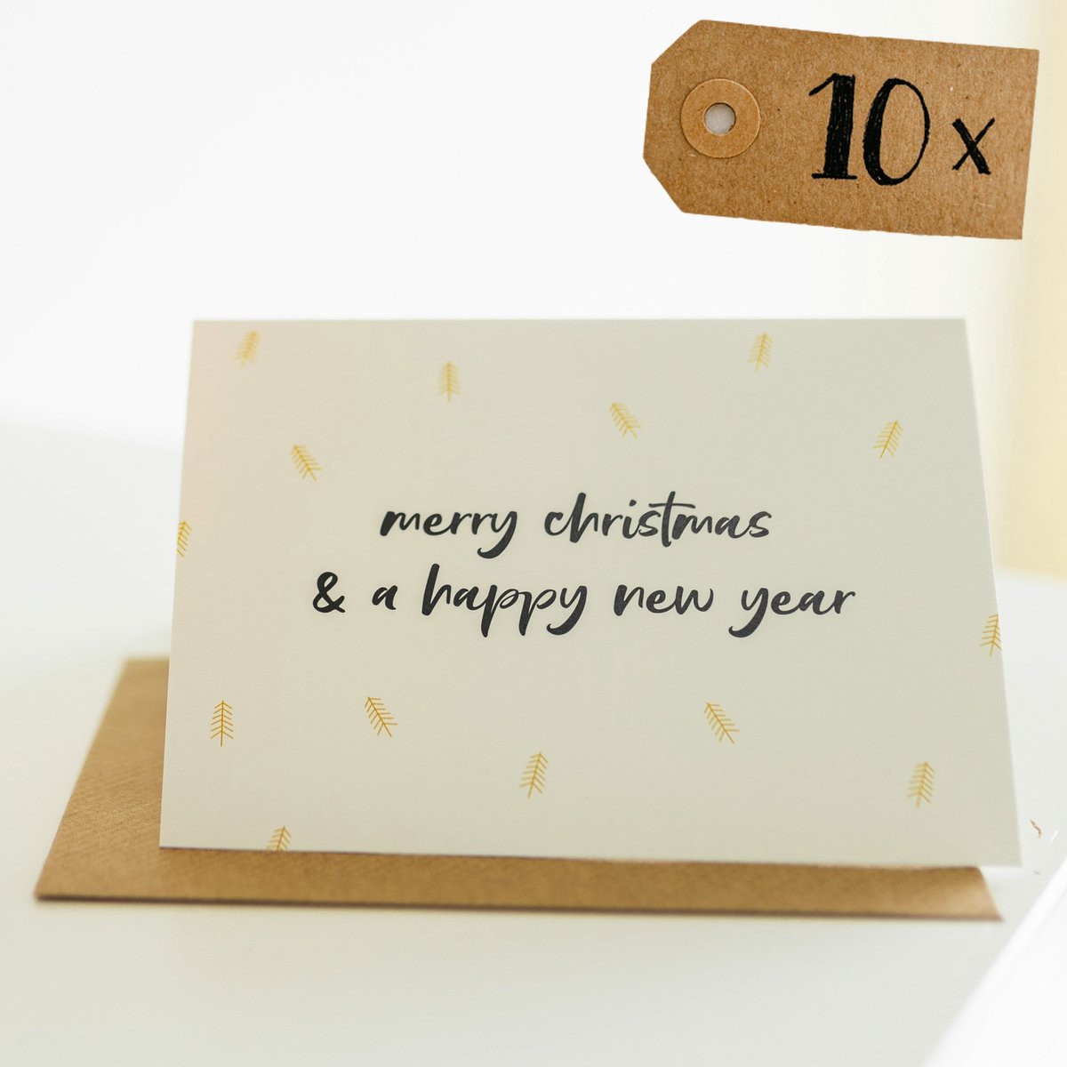 10x hippe kerstkaarten (A6 formaat) - kerst kaarten om te versturen - kaartenset - kaartjes blanco - kaartjes met tekst - luxe kerstkaarten - feestdagenkaarten - kerstkaart - wenskaarten