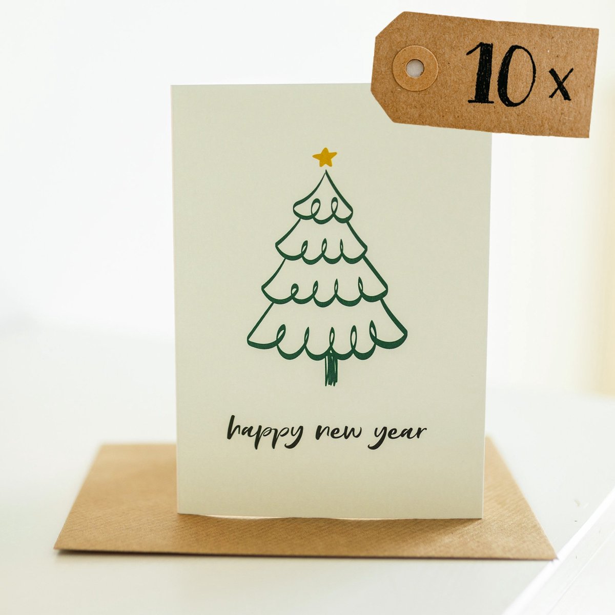 10x hippe kerstkaarten (A6 formaat) - kerst kaarten om te versturen - kaartenset - kaartjes blanco - kaartjes met tekst - luxe kerstkaarten - feestdagenkaarten - kerstkaart - wenskaarten