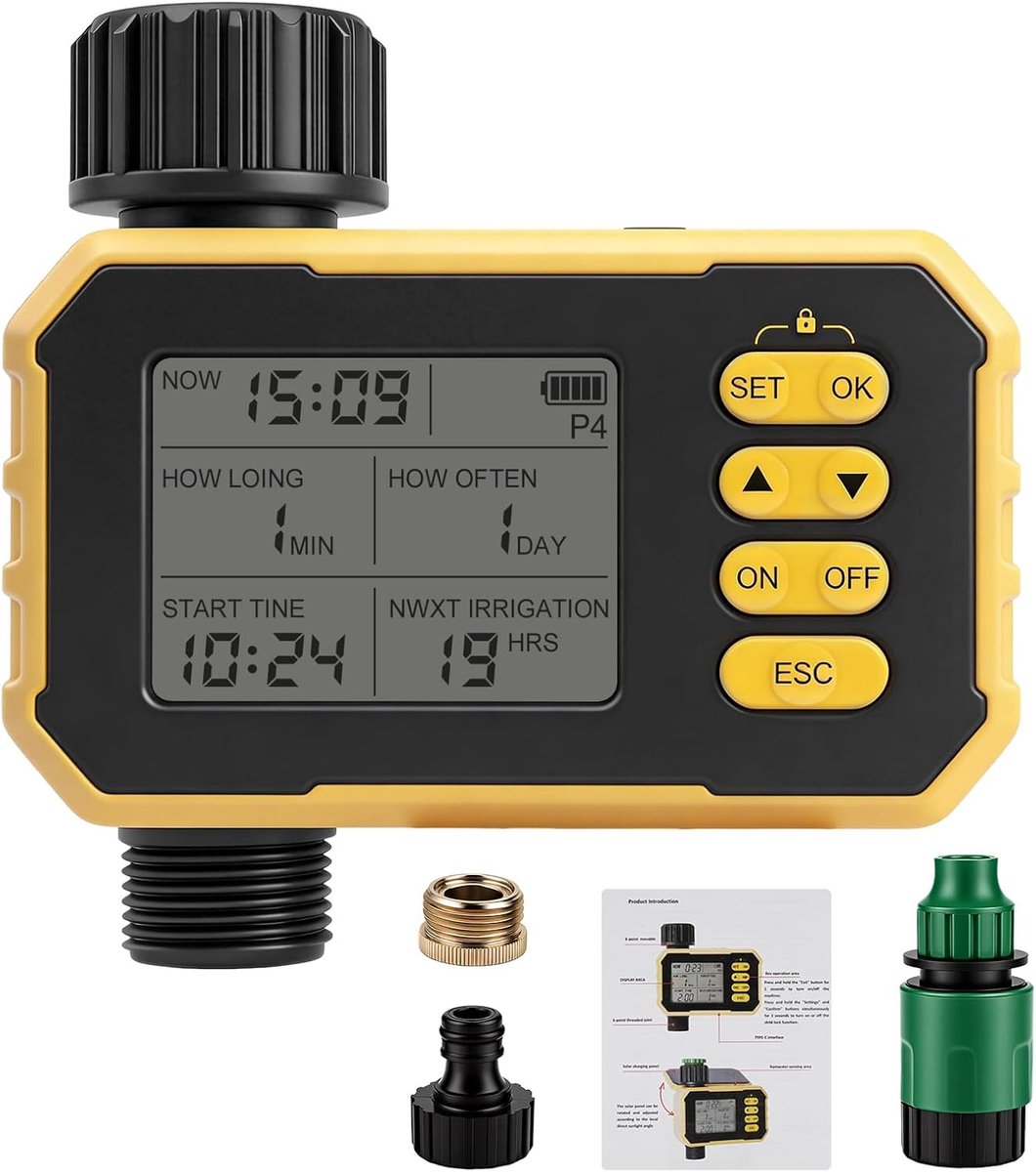 Automatic Irrigation System, IPX5 Single Channel Automatic Solar Irrigation Controller - ShopVlot