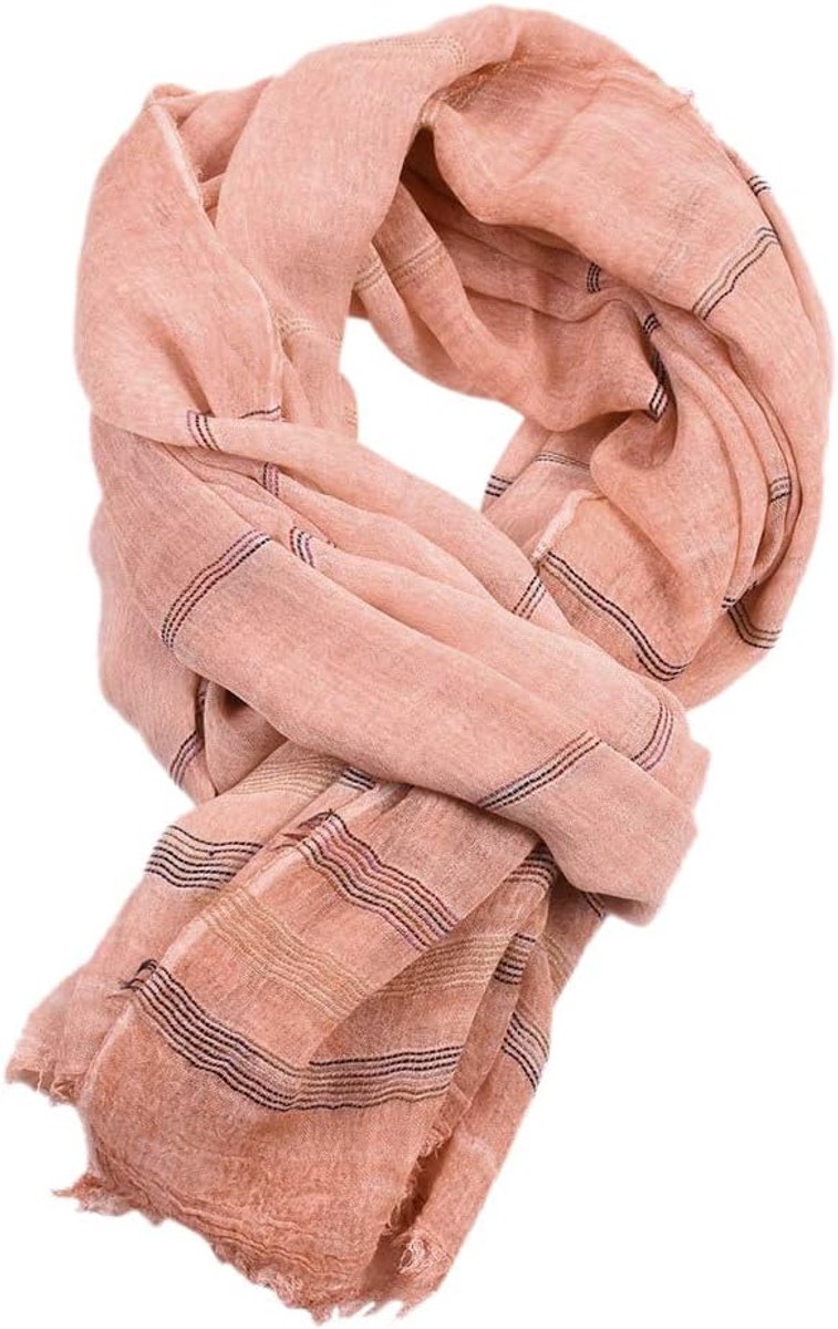 Unisex Striped Soft Warm Large Viscose Cotton Scarf 190 * 90cm - ShopVlot