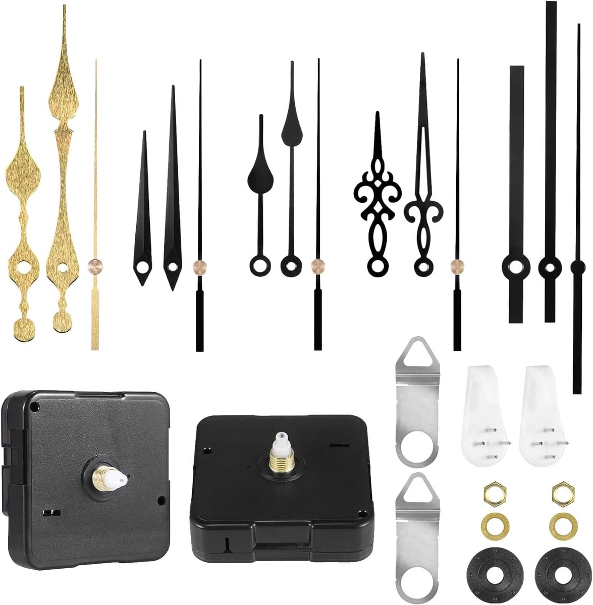 Lusee 2 pcs movement, wall clock with 5 sets of different styles, hands, clock for parts, repair of the clock, wall - ShopVlot