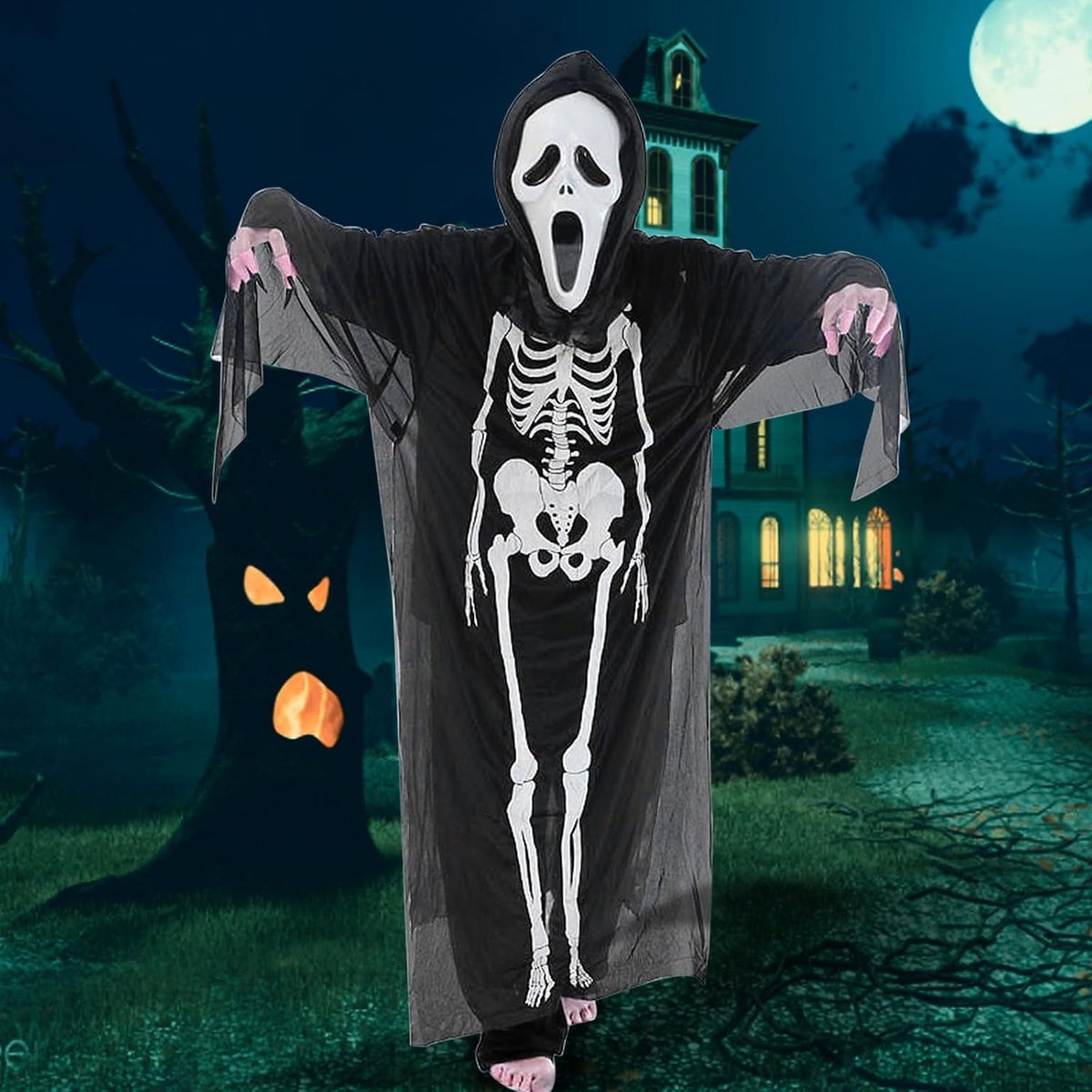 Halloween Skeleton Costume 90 cm Skeleton Costume for Children, Skeleton Costume, Scary Dress, Carnival, Skeleton - ShopVlot