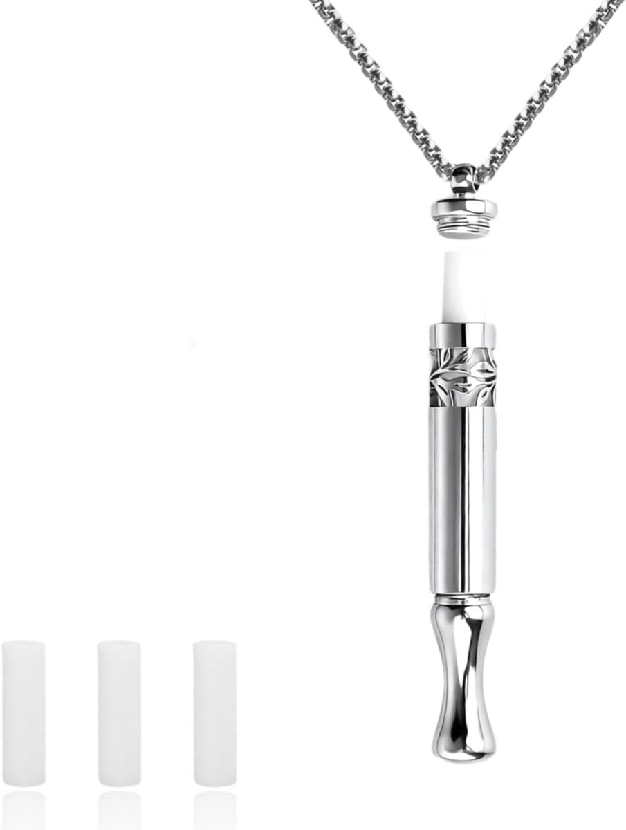 1 x breathing trainer necklace with 3 replacement heads, for calming, stress relief and relaxation, individually - ShopVlot