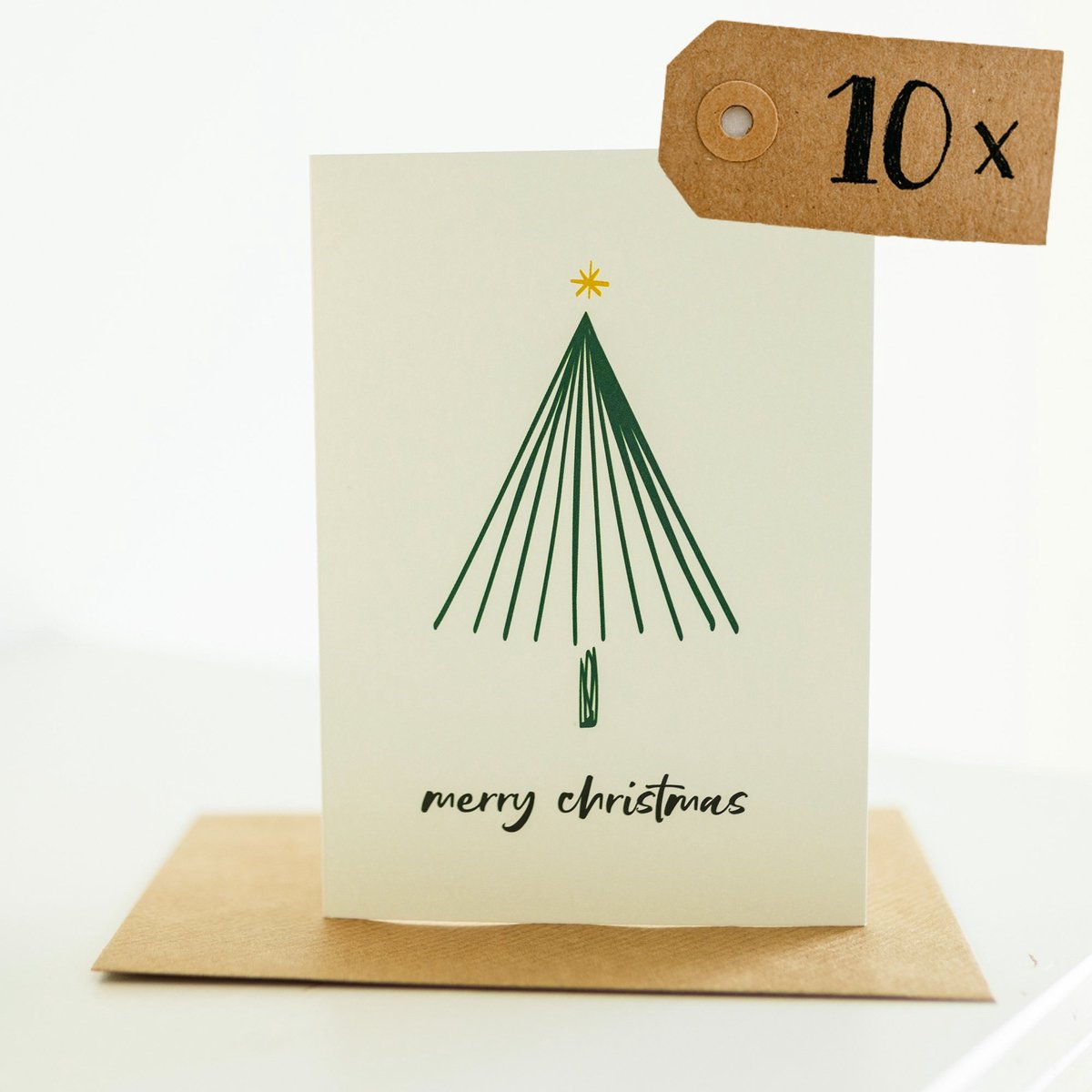 10x hippe kerstkaarten (A6 formaat) - kerst kaarten om te versturen - kaartenset - kaartjes blanco - kaartjes met tekst - luxe kerstkaarten - feestdagenkaarten - kerstkaart - wenskaarten