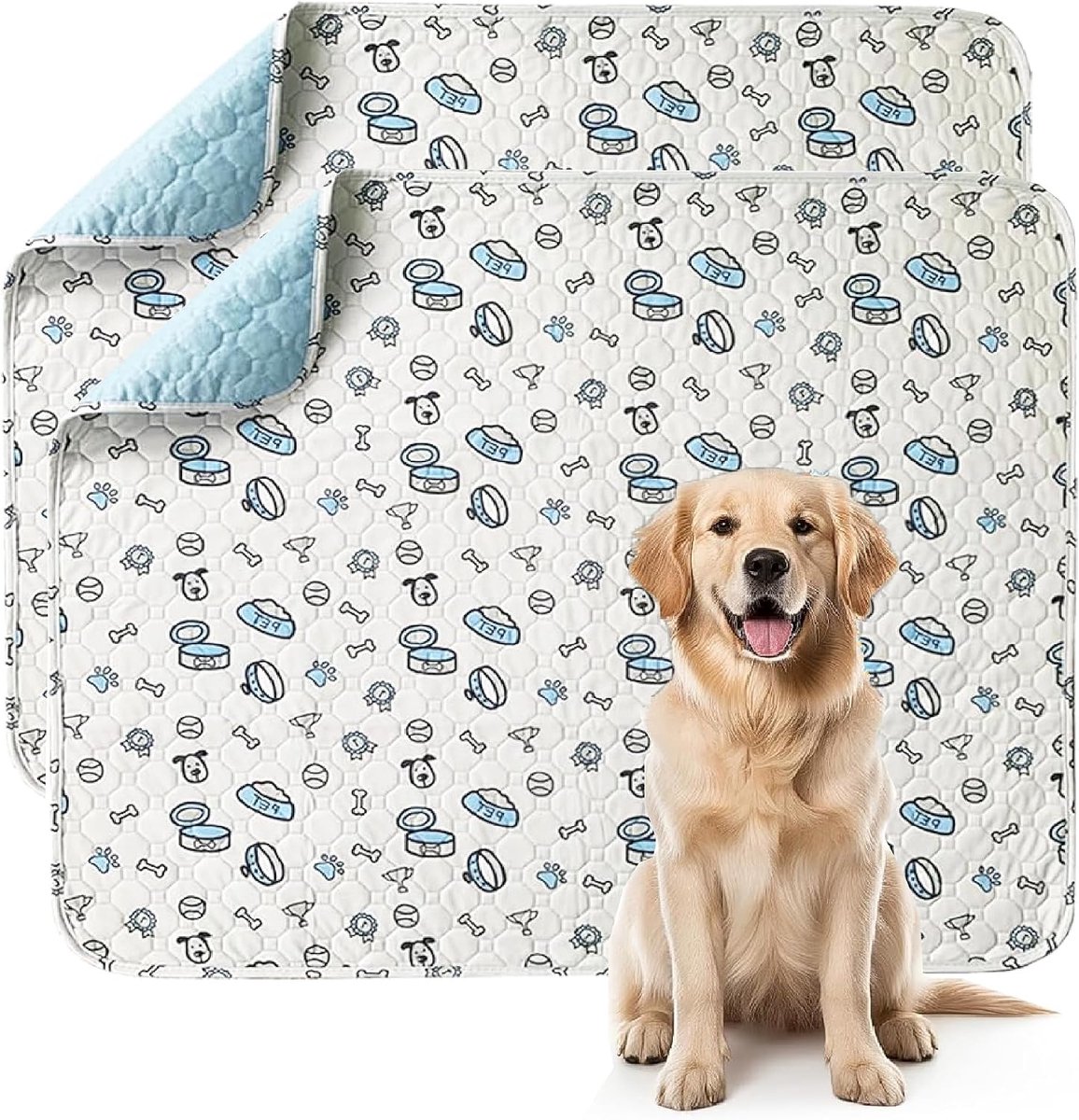 Washable Pet Urinary Mat, Pack of 2, Reusable Puppy Mat for Dogs, Fast Absorbing, Puppy Pads for Dogs, Cats, Guinea - ShopVlot