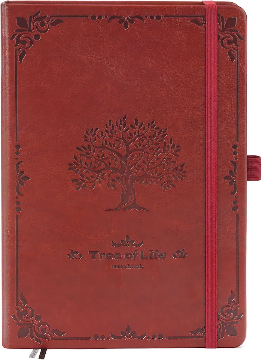 Notebook A5 Lined PU Leather Cover Vintage Journal with Inner Pocket and Label Paper Bound Journal 320 Double Sided - ShopVlot