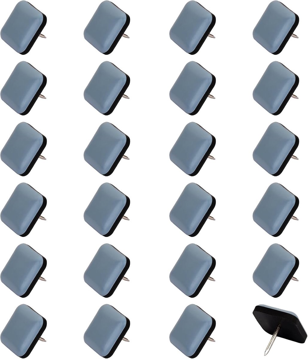 Teflon Glides with Nail 24 Pieces 25 x 25 mm Furniture Glides for Chairs and Heavy Furniture Square Furniture Glides - ShopVlot