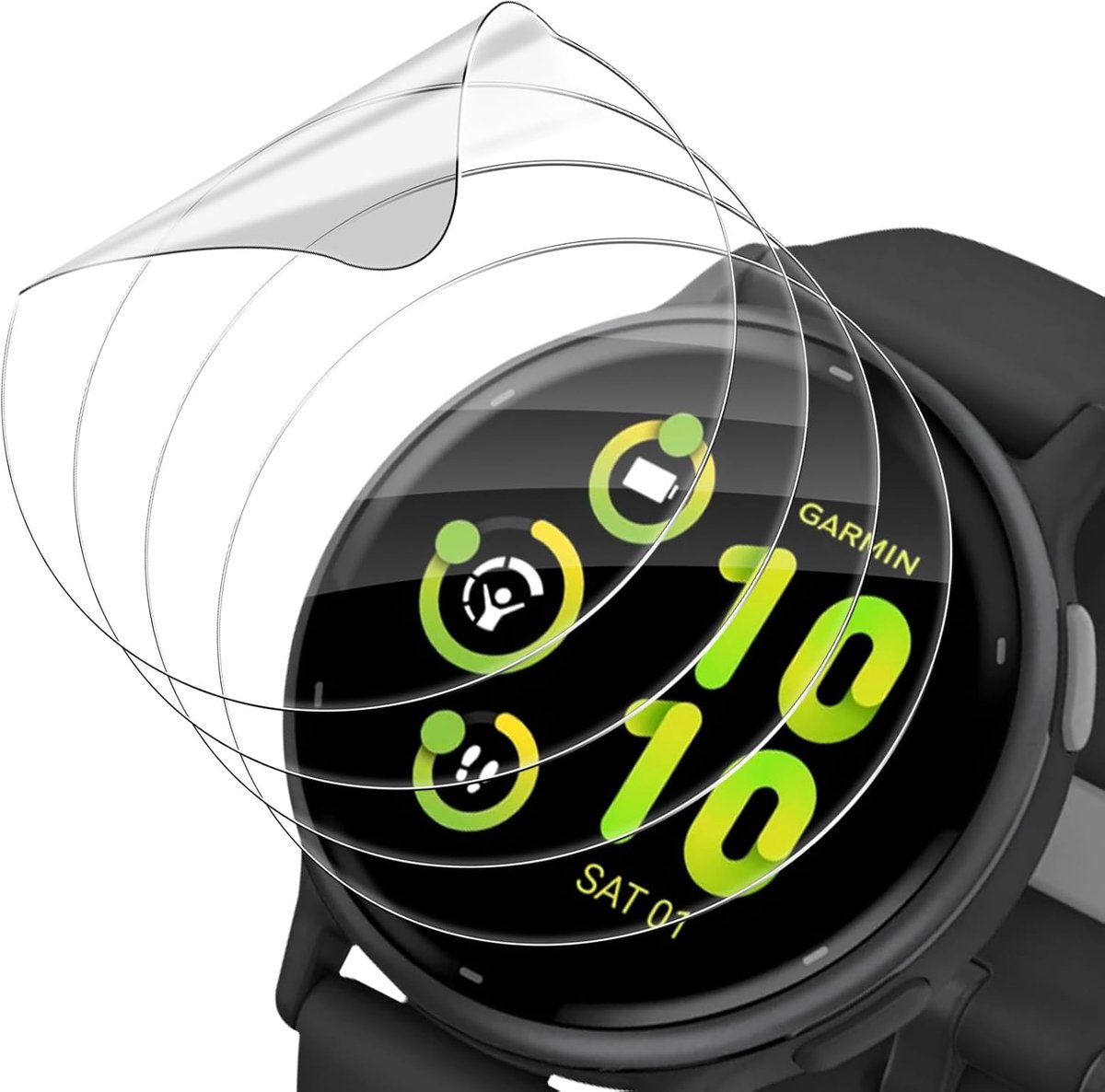 Holilo Pack of 4 Protective Film Compatible with Garmin Vivoactive 5 Film, Full Coverage, Soft Edge - ShopVlot