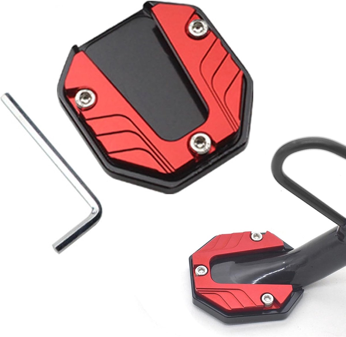 1 x Advanced Universal Motorcycle Holder Foot Extension Plate Non-Slip Aluminium Alloy - ShopVlot