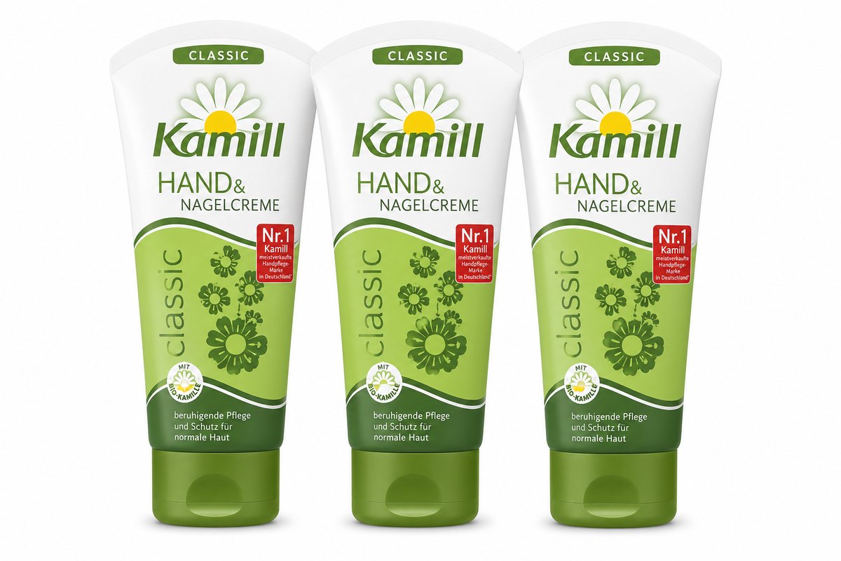 Kamill 3 x 100 ml - Hand & Nagelcrème Classic – Handcrème met Kamille