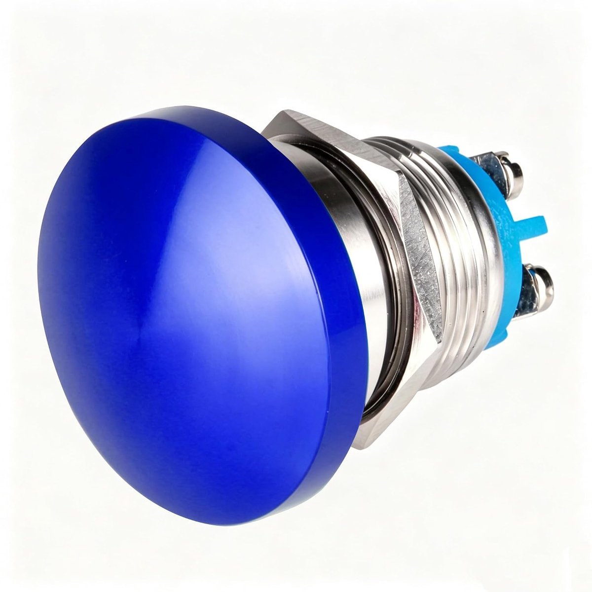 Guuzi 19mm 3V/6V/12V/24V/48V/110V/220V Momentary Push Button Metal Mushroom Head Round Start Button 1No On Off - ShopVlot