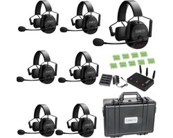 CAME-TV Kuminik8 Wireless Headphones with Intercom, Full Duplex, Range up to 450 m, with Hard Ear Case, Pack of 7 - ShopVlot
