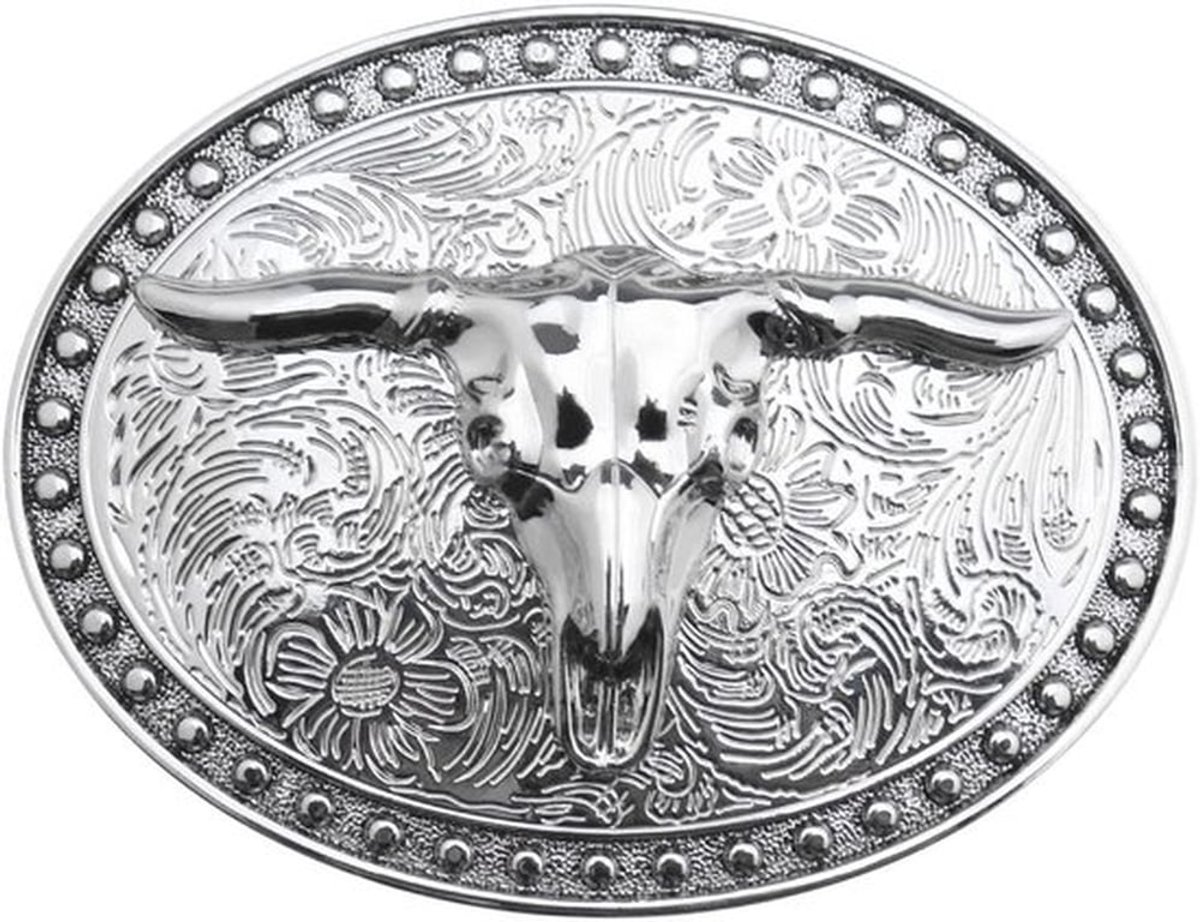 Western Belt Buckle - Retro Cowboy Buckle - Perfect voor Casual Outfit - Unisex - Sterke en Comfortabele Materialen - Geschikt voor 3.8-4...