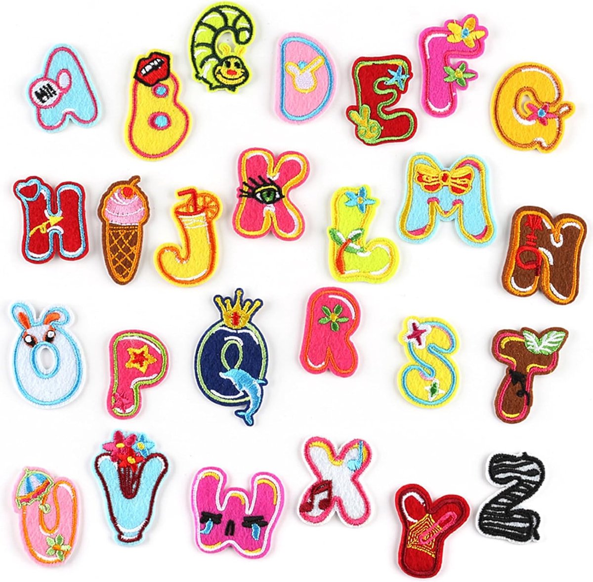 Strijkpatches set van 26 - Hoge kwaliteit polyester - Duurzaam en decoratief - Perfect voor kleding en accessoires - ShopVlot