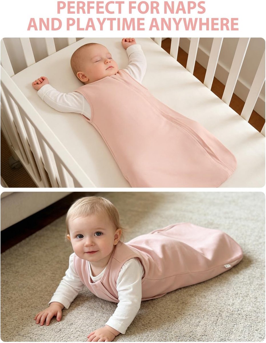 Babyslaapzak 1.0 Tog - Lyocell - Zomerbabyslaapzak - Lichtgewicht voor 0-24 maanden, roze bloemen - ShopVlot