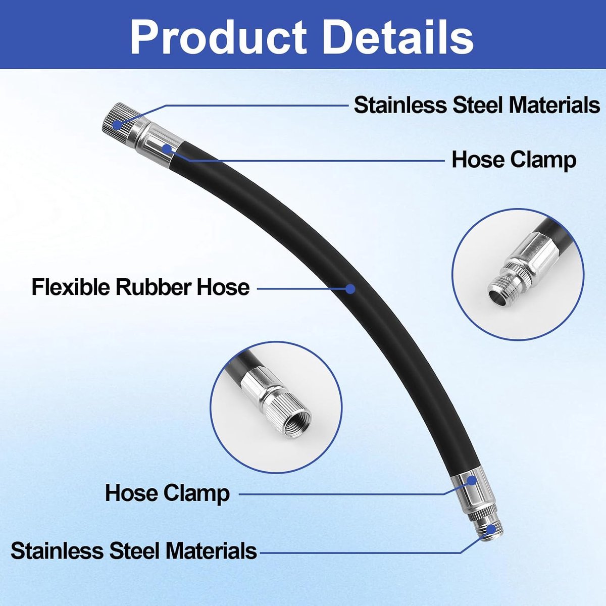 Ventielverlenging 39 mm - rubberen slang 160 mm - ventieladapter voor Xiaomi M365 scooter - ShopVlot