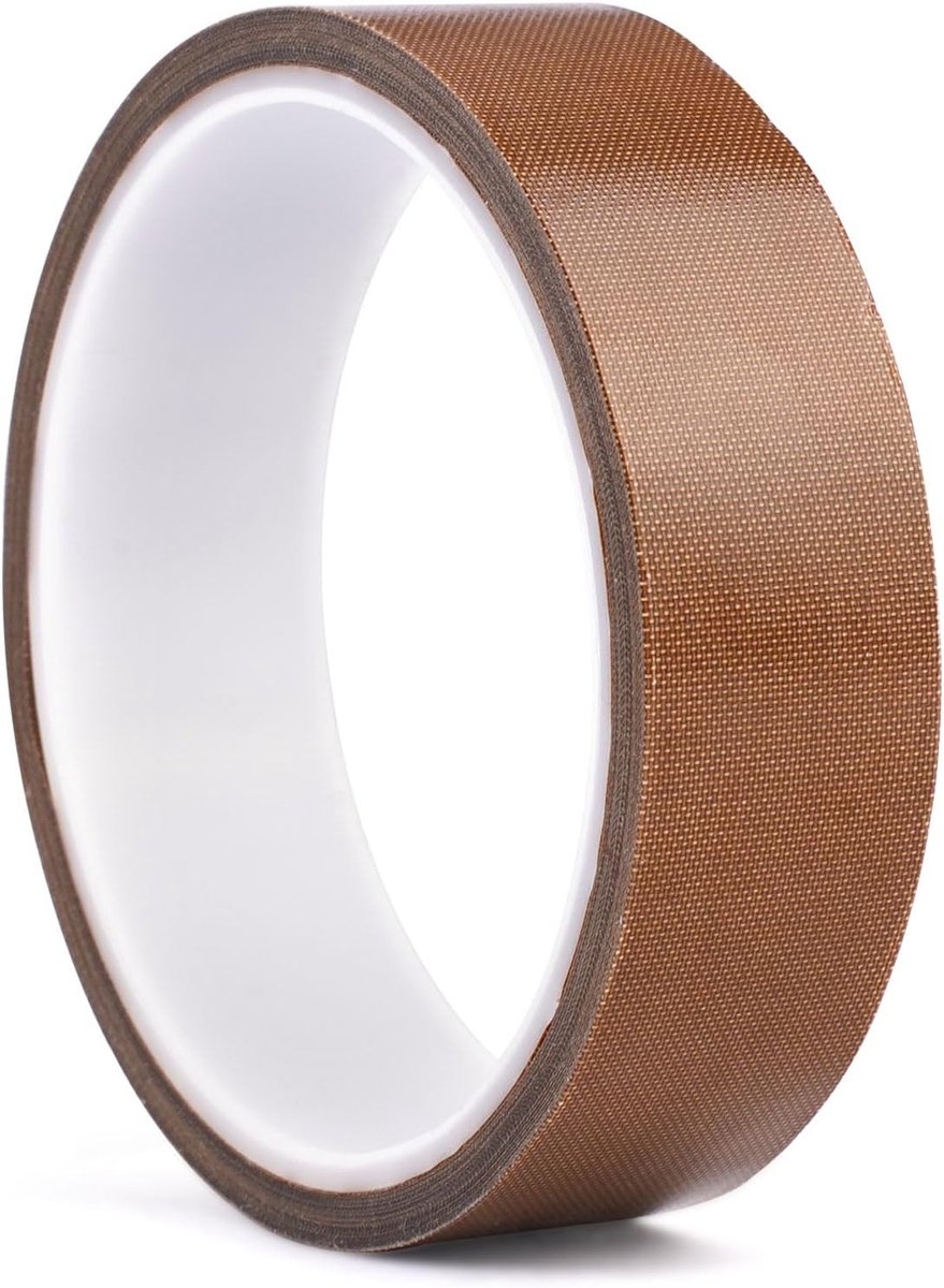 Zelfklevende Teflon Tape 25mm x 10m - Hoge Temperatuur PTFE Tape - Waterdicht - Ideaal voor Vacuümmachine - ShopVlot