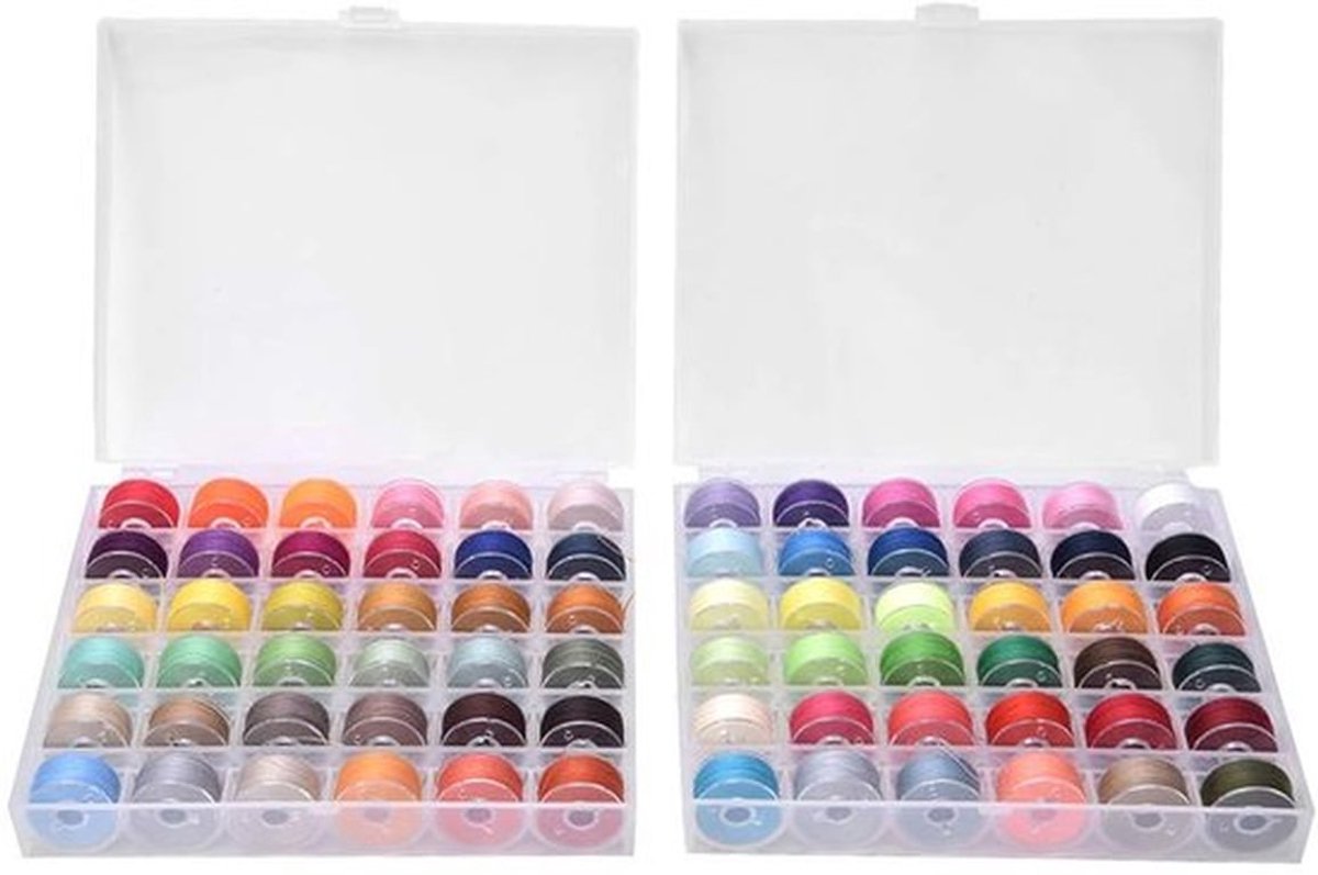 Kleurspoel 72 Kleuren - Naaidraad - Accessoires - Duurzaam - Voor Beginners - Plastic Doos