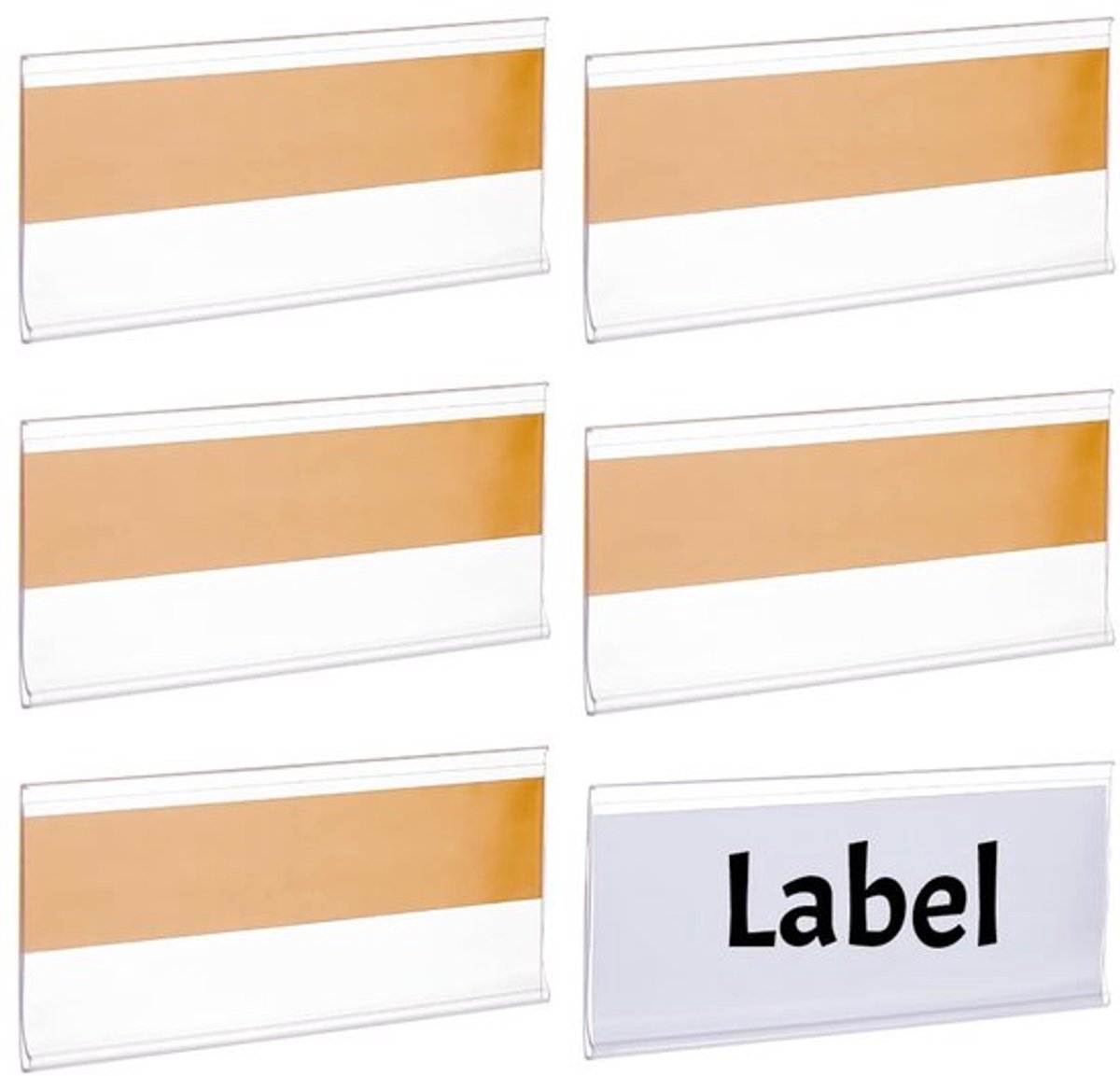 Labelhouders 72 stuks zelfklevend - PVC Kunststof - Transparant - Prijskaarthouder - Voor school/bibliotheek - Maat 10,1 x 4,25 cm - Etikethouders