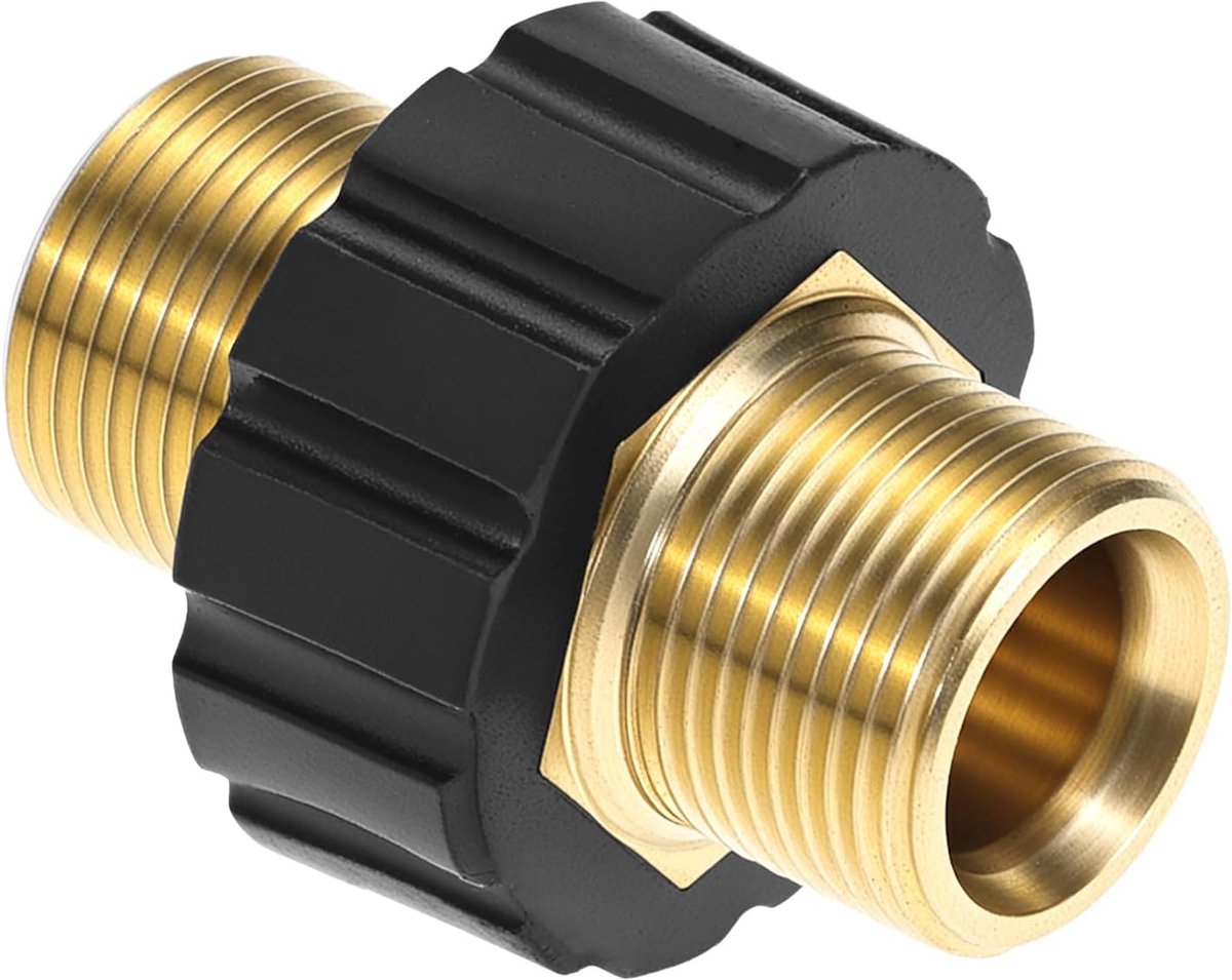 Snelkoppeling M22 x 1.5 - Dubbele nip - Robuust messing - Gemakkelijk te monteren - ShopVlot