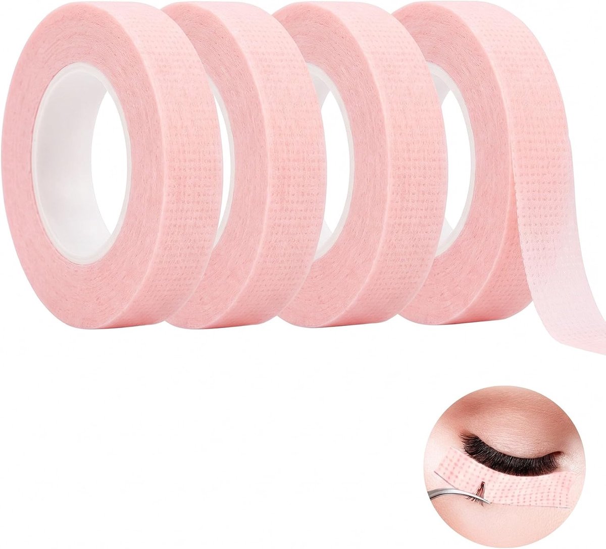 Microporiën-plakband 1,25 × 4,5 m - Roze - Huidvriendelijk - Ideaal voor wimperstyling - ShopVlot