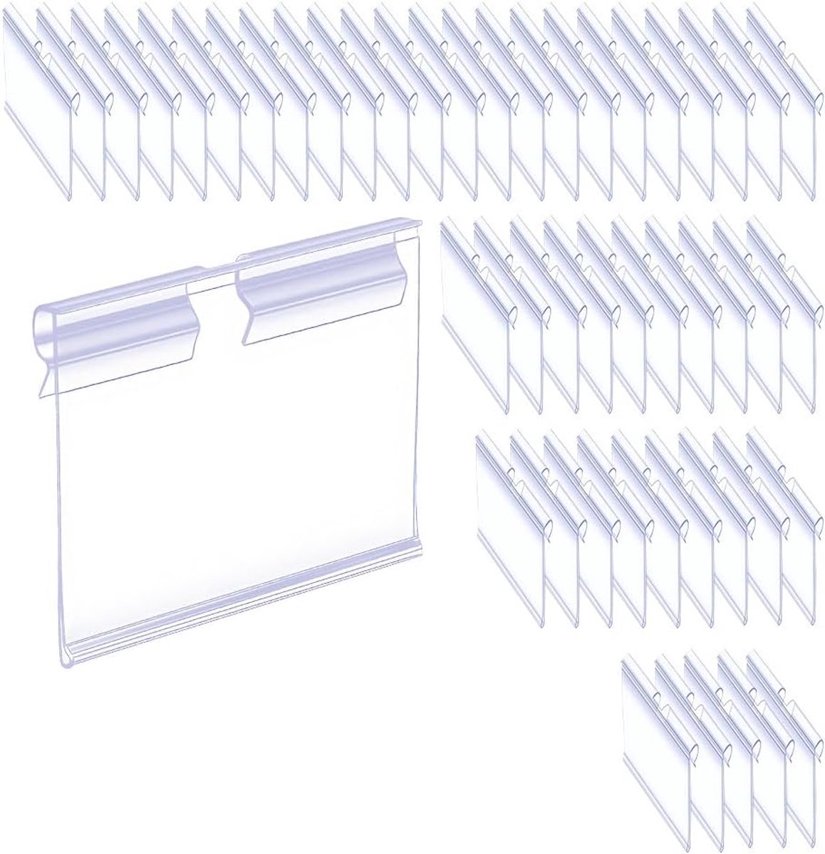 Prijsetikethouders 50 stuks - Duidelijk PVC - Voor draadrekken - Ideaal voor winkelpresentatie - ShopVlot